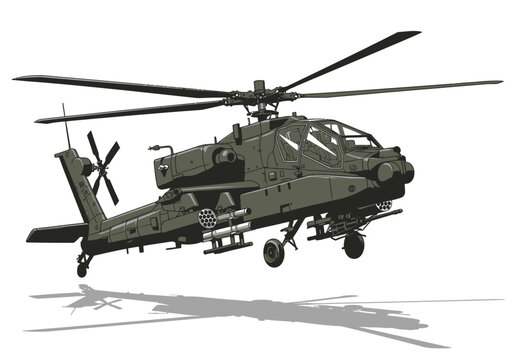 Military Helicopter Aircraft Gunship Vehicle.