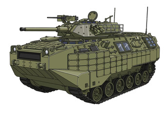 Obraz premium Military Tank with Turret Gun.