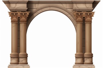 Naklejka premium Stone antique arch with ornate corinthian columns providing an elegant gateway