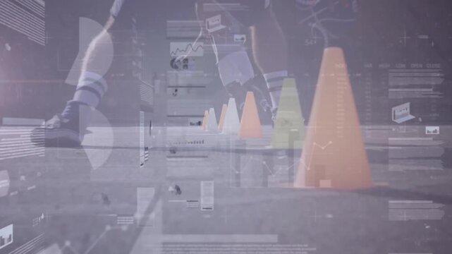 Animation of statistics and data processing over basketball game