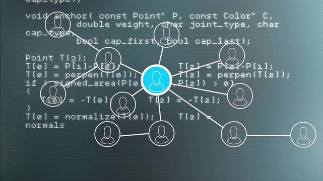 On fading in central blue node, white nodes appearing and connecting to visualize network formation