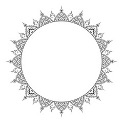 Obraz premium Mehndi Mandala Ornament Frame Black Circular Round Ornamental Design