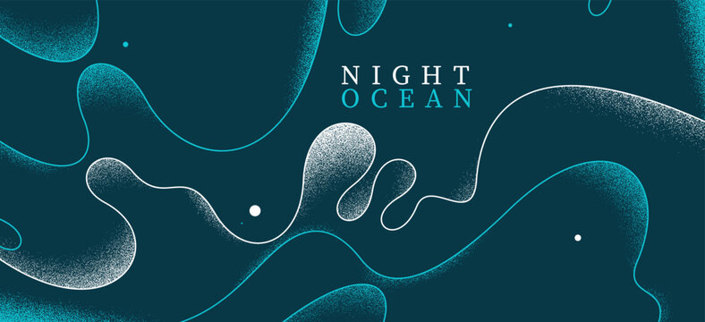 Curvy relaxing lines vector abstract background, creative concept of sea and ocean waves on a shore in the night, calming shapes of waves over the sand wallpaper.