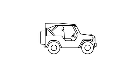 Jeep vehicle side view illustration. © Joko santoso