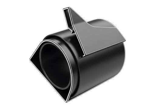 Black, metallic, industrial pipe fitting, connector, tube clamp, plumbing part