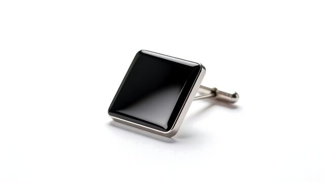 Square cufflink with black face
