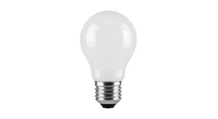 White Frosted A60 Light Bulb with E27 Screw Base Isolated on a Pure White Background