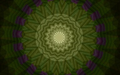 Abstract green purple, mandala background 
