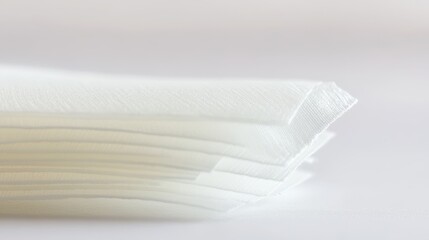 A Precise Stack of Clean, White, Sterile Medical Gauze Pads on a Neutral Background