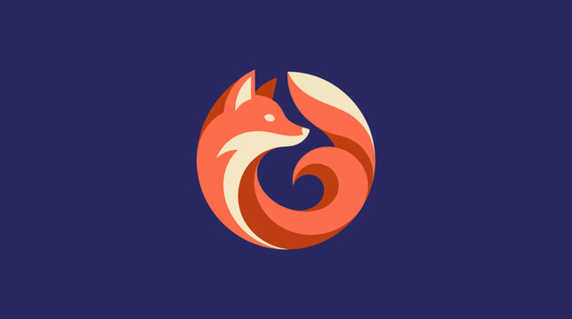A beautifully crafted fox swirl logo, combining adventure and nature, perfect for brands that focus on wildlife, conservation, or outdoor activities and lifestyle.