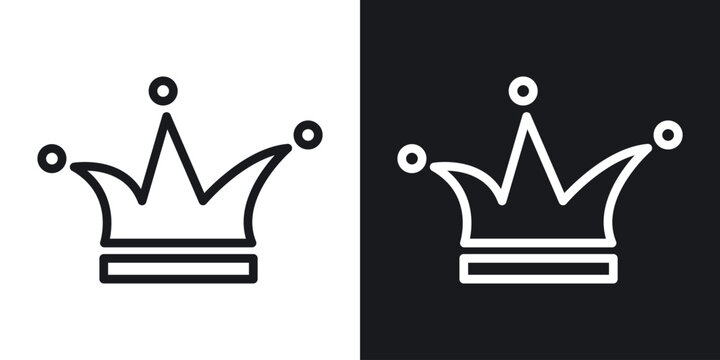 Jester hat icon set in black and white stroke lines