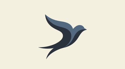 Obraz premium This image features a sleek stylized bird silhouette, representing themes of freedom and elegance through its graceful design and color choice, ideal for branding.