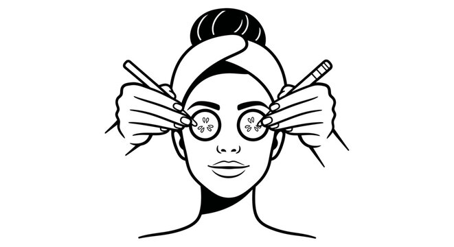 Woman applying face masks and skincare routine.