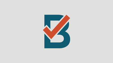 This logo features a bold stylized 'B' with a check mark, symbolizing trust and approval, perfect for businesses focused on verification and certification. © Kongchu