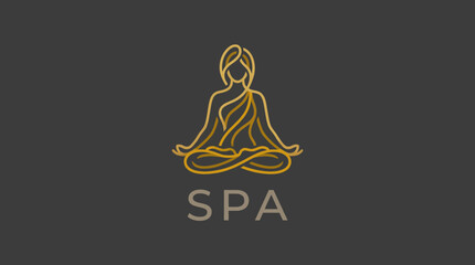 This logo elegantly combines spa aesthetics with tranquility, featuring a meditative figure that represents relaxation and wellness, inviting customers to unwind and rejuvenate.