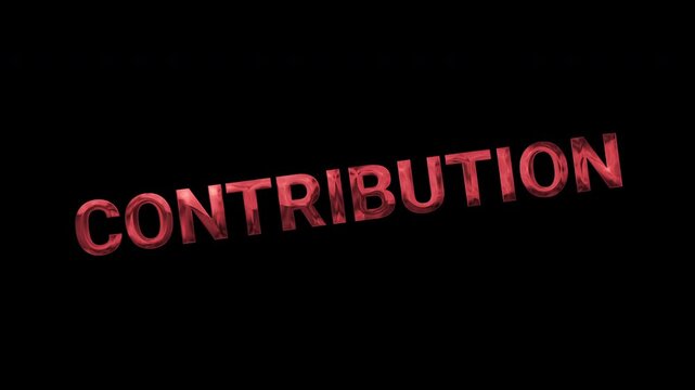 contribution text effect red color animation