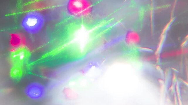 Particle Bombardment in the Hadron Collider. Chaotic flickering and flashing of geometric shapes as a visualization of physical processes in scientific experiments and research at the atomic level