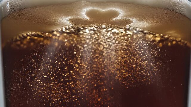 Refreshing Close-up of a Frothy Drink with a Shamrock for Saint Patrick's Day Celebration