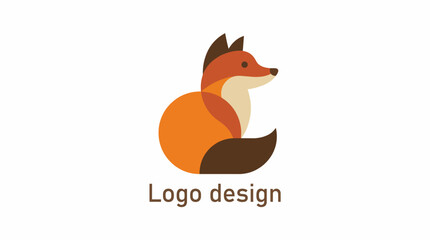 Fototapeta premium An artistic representation of a fox in a modern logo design, symbolizing cleverness and adaptability, suitable for brands emphasizing nature, agility, and creativity.