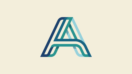 This contemporary letter A showcases a unique combination of overlapping transparent lines in blue, signifying creativity and innovation in typography and design. © Miaochan
