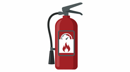 Obraz premium A bright red fire extinguisher with a detailed design, representing important safety equipment necessary for fire prevention and emergency response in various environments.