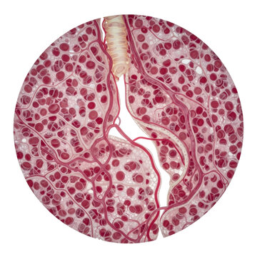 Microscopic view of human testicle tissue