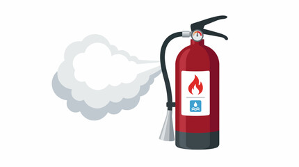 Obraz premium This image features a vividly illustrated fire extinguisher, symbolizing safety and readiness in fire prevention, essential for maintaining a secure environment in homes and workplaces.