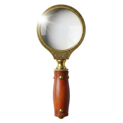 Vintage magnifying glass with leather handle