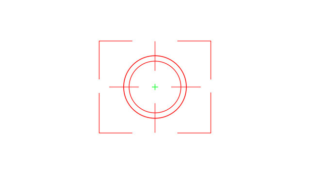 Modern sniper scope reticle HUD interface element center.