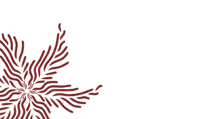 Fototapeta premium Minimalist White Background with Maroon Organic Floral Illustration