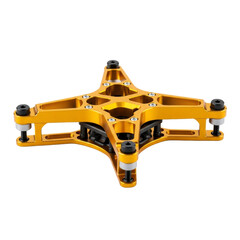 Gold drone frame on a black background