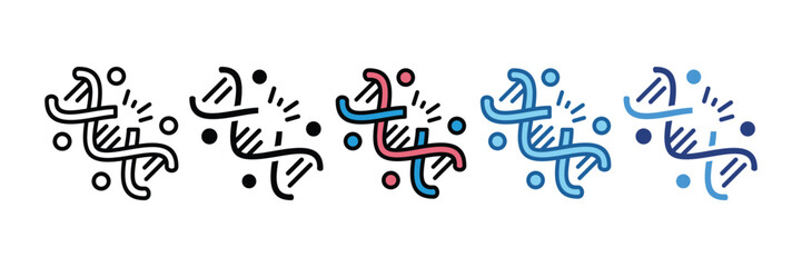Fototapeta premium Genetic Mutation Icon Set Multiple Style Collection