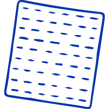Jewish Passover Holiday Food Matza Icon. Minimalist Hand-Drawn Pesach Matzo bread