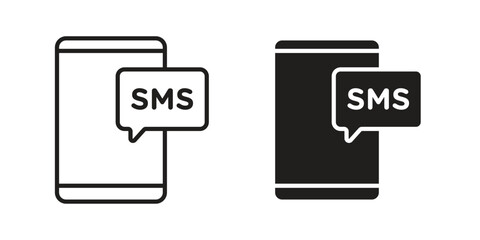 Fototapeta premium SMS icons for website design and development, app development. EPS10