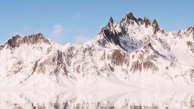 Snow mountains landform background, 3d rendering.