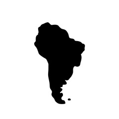 south america map geography land organic line hand drawn black and white silhouette outline  © khulisara