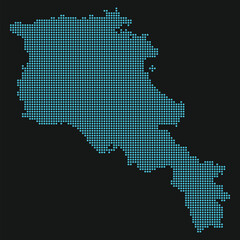 Obraz premium Armenia Light Blue Point Grid Map Black Climate Governance Rare Earths