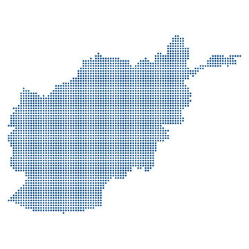 Afghanistan Blue Dotted Map Digital Economy Strategy