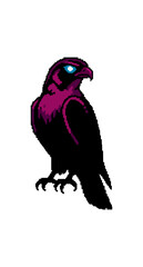 Obraz premium Stylized falcon illustration against a dark background