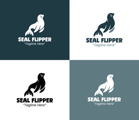 Coastal Seal Flipper Modern Minimalist Emblem for Ocean Brand Identity © radjarz