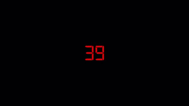  countdown timer 45 sec animation with transparent background with alpha channel in 4k.countdown timer from 45 sec to 0sec .
