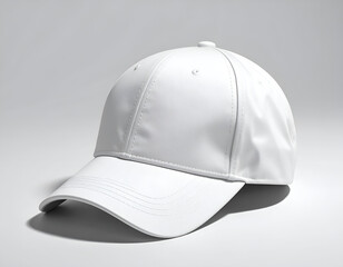 Fototapeta premium Sleek, modern white cap on a light gray background