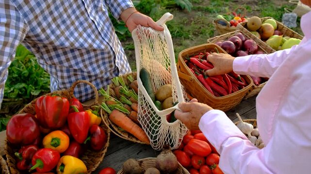 farmers market with vegetables. Selective focus.