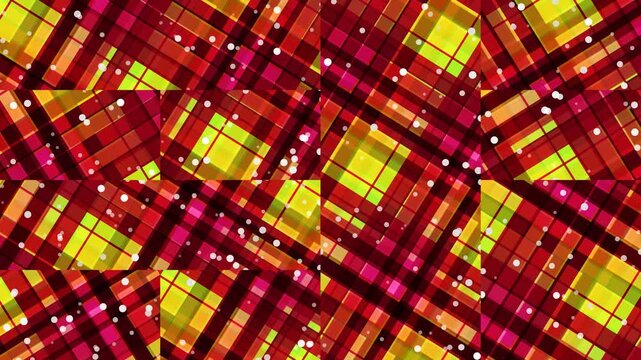 abstract red and yellow geometric kaleidoscope pattern with symmetrical motion and futuristic digital texture perfect for technology and dynamic motion graphics