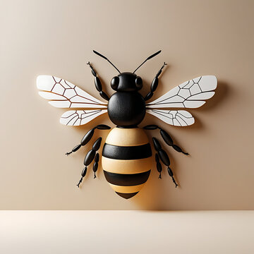 realistic bee black and ellow