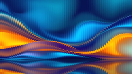 Obraz premium Vibrant abstract waves with dynamic blue and orange hues