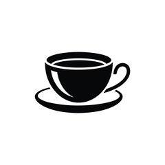 Obraz premium Black tea cup and saucer white background