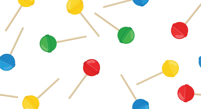 Colorful Lollipop Food Pattern Vector Seamless Background for Candy and Sweet Designs