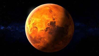 Obraz premium Mars the red planet in deep space science and exploration of solar system with a cosmic background and its natural surface details.
