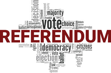 Fototapeta premium Referendum word cloud conceptual design isolated on white background.